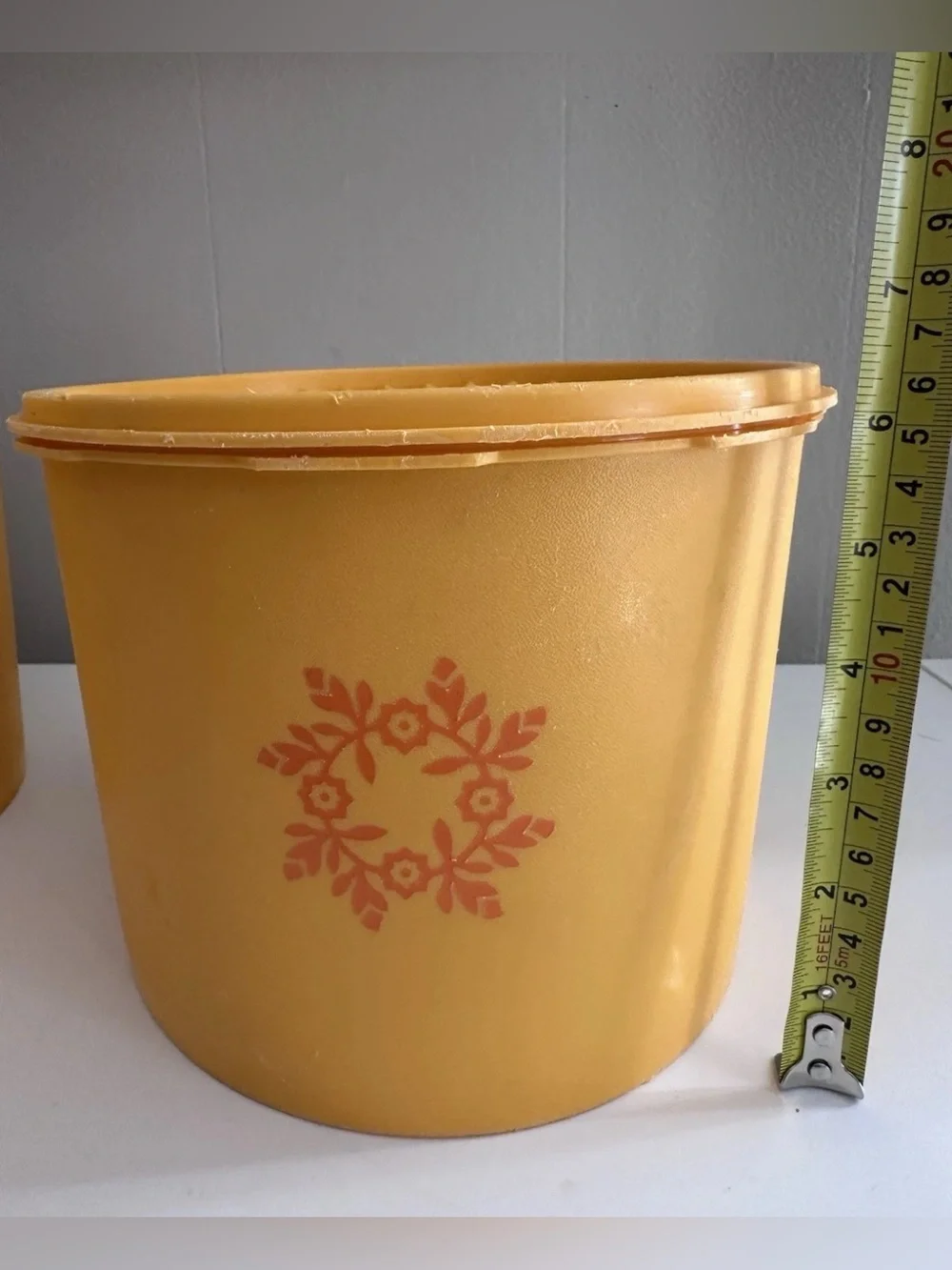 Retro Tupperware Canister PAIR - Yellow